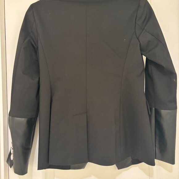 NWT Boston Proper Leather Trimmed Blazer - Picture 4 of 10